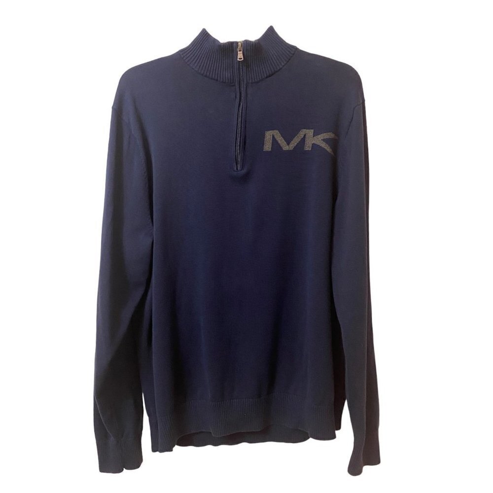 Michael Kors Midnight Blue Long Sleeve Logo Sweater Men's XL